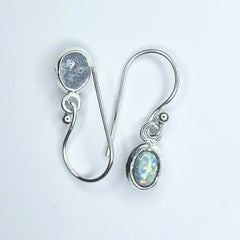 Opal Hanging Oval Earrings