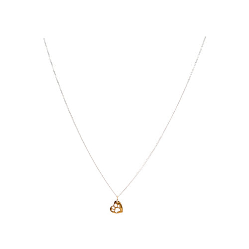 BAWA Charity Small Paw Print Heart Necklace