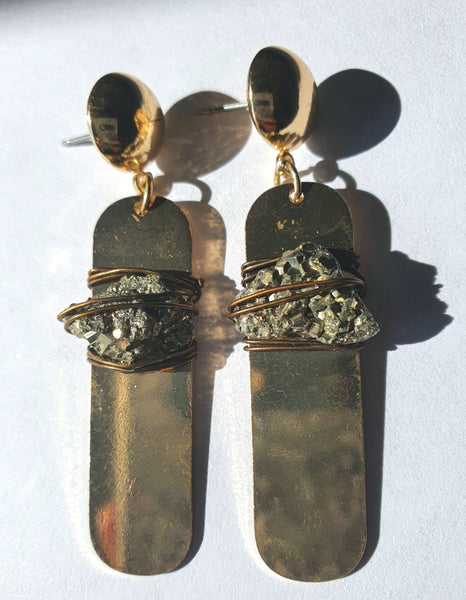 Pyrite Plate Earrings