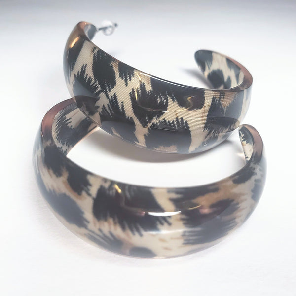 Leopard Print Hoops