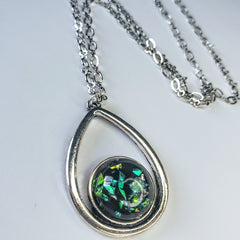 Deep Blue Green Opal  - Necklace