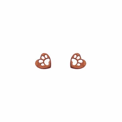 BAWA - Charity Paw-Print Heart Studs