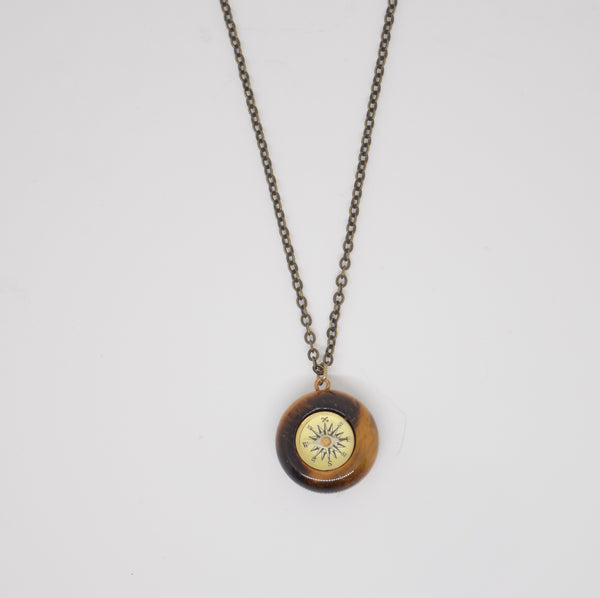 Tiger's Eye Compass Necklace