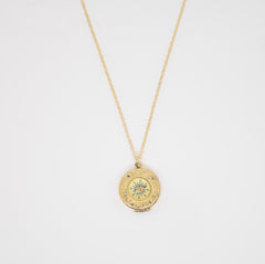 Gold Patterened Compass Locket