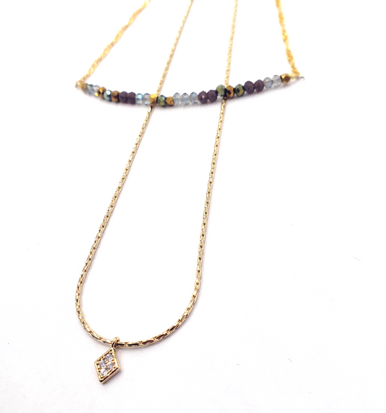 Double Layered Crystal Necklace