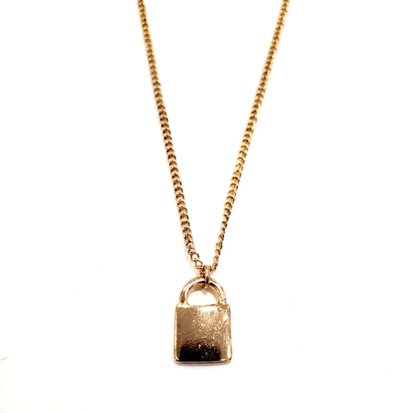 Little Gold Lock Necklace