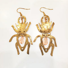 Gold Beetle Earrings