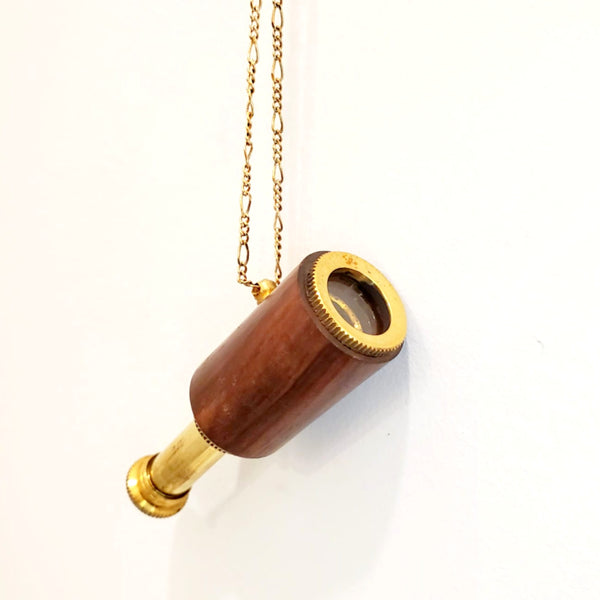 Wood & Brass Telescope Necklace