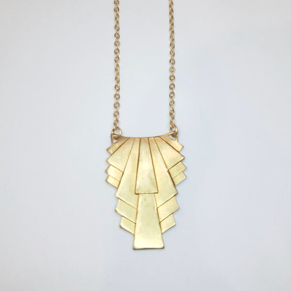 Brassy Art Deco Necklace
