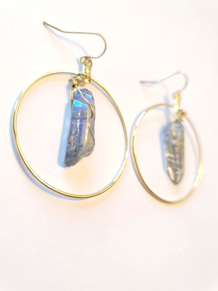 Hanging Crystal Hoops
