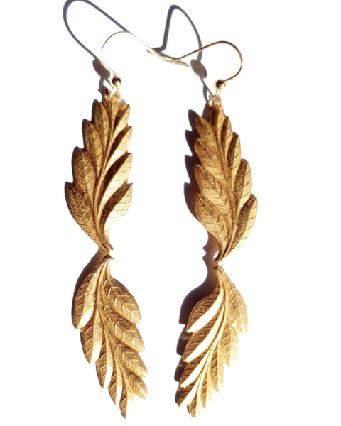 Winged Leaf Earrings