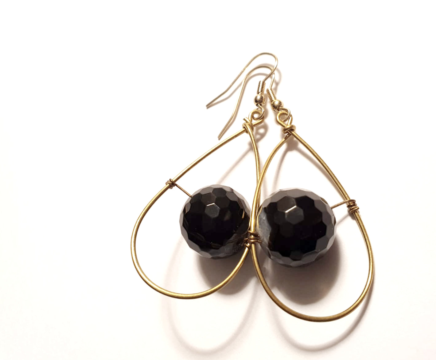 Hanging Black Agate Earrings