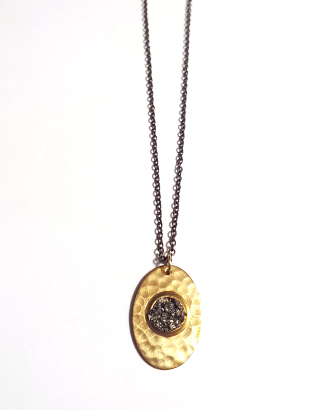 Pyrite Shield Necklace
