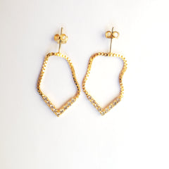 Hanging Crystal Tennis Chain Earrings