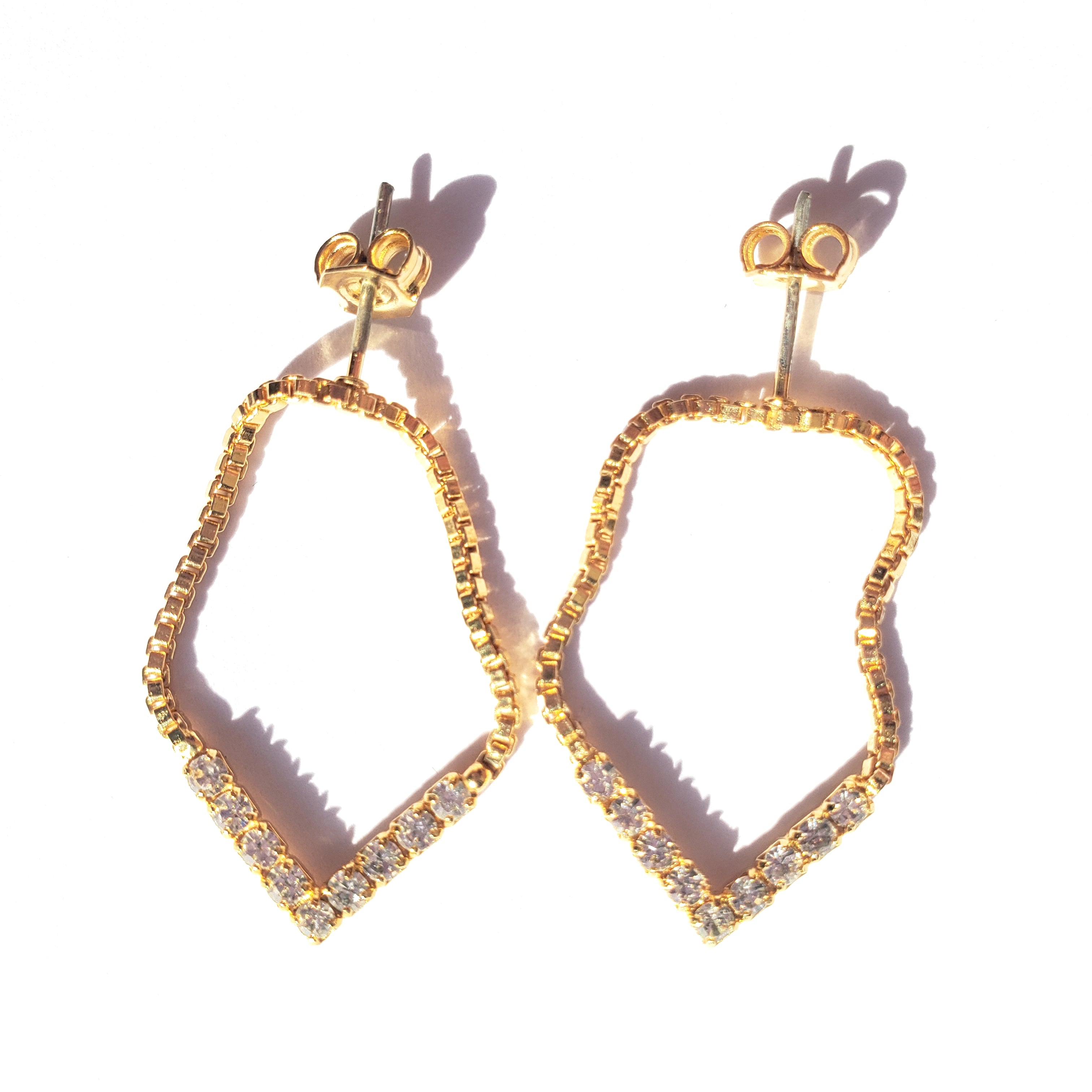 Hanging Crystal Tennis Chain Earrings