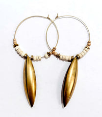 Bold Bead & Brass Hanger Hoops