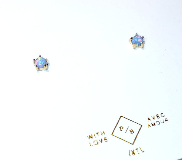 Opal and Gold Studs