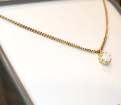 Dainty Opal & Gold Necklace