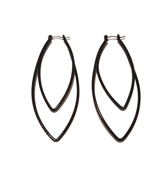 Black Metal Frame Earrings