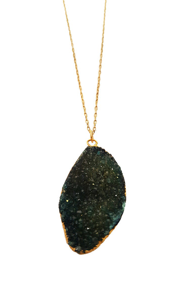 Dark Green Druzy Pendant