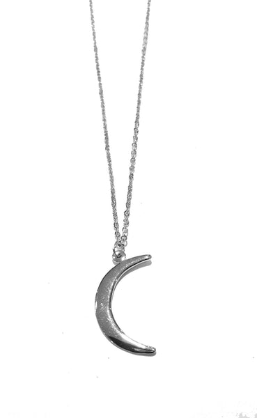 Silver Crescent Moon Necklace