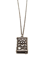 Silver Detailed Book Pendant