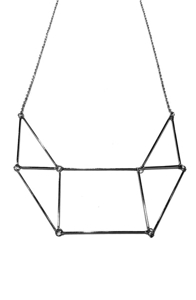 Silver Geometric Design Necklace